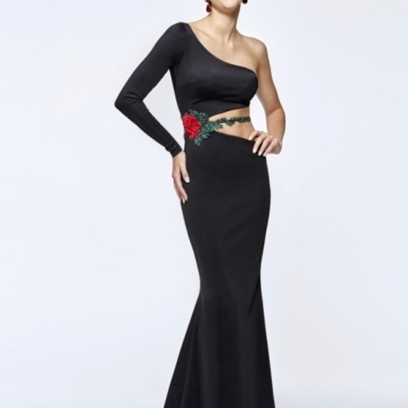 Tarik Ediz special order gown red 4 nwt - Picture 5 of 12